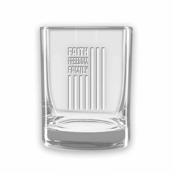Faith Freedom Family - Double Old Fashioned Glasses (set of 2)
